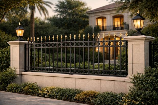 Villa Çevre Duvarı Korkuluğu, Ferforje Duvar Üstü Korkuluk | Özbir Ferforje